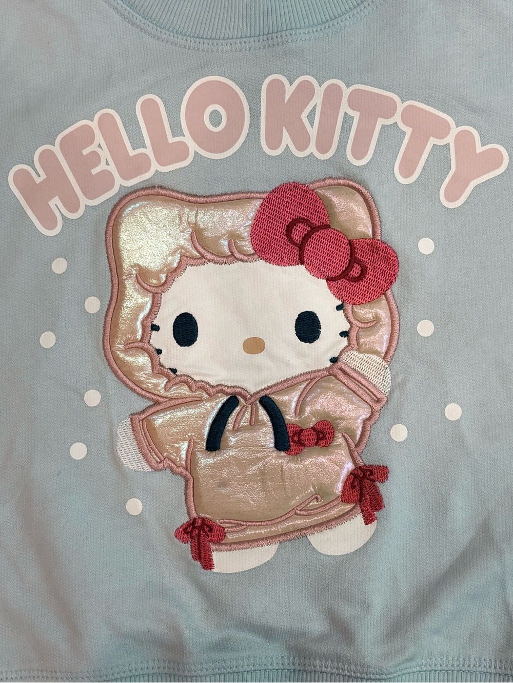 Sanrio Hello Kitty Pastel Blue 3D Puff Applique Sweatshirt Size 2T - Picture 4 of 10